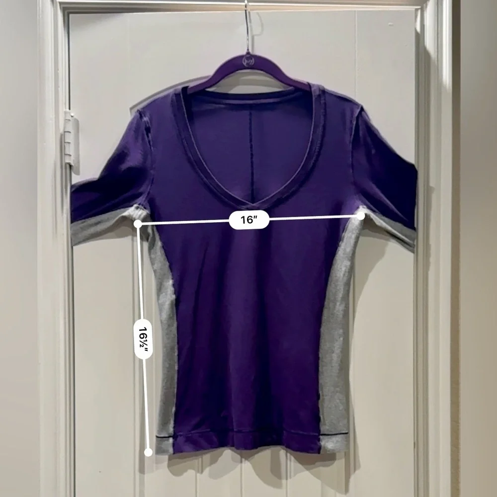 lululemon athletica Purple and Gray Long Sleeve Top